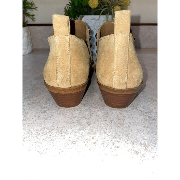 Rebecca Minkoff Womens Suede Studded Ankle Boots Size 7.5 Low Heel Western Style - Picture 6 of 8